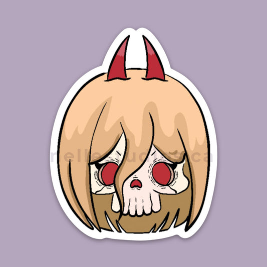 Chibi Pow Skull Sticker