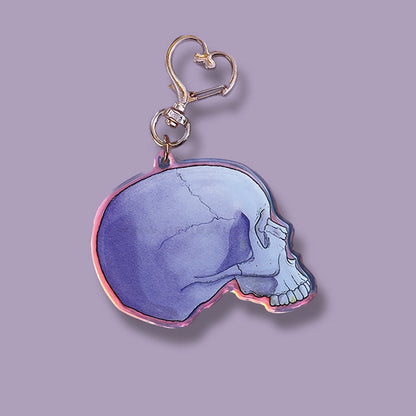 Violet Skull Acrylic Keychain
