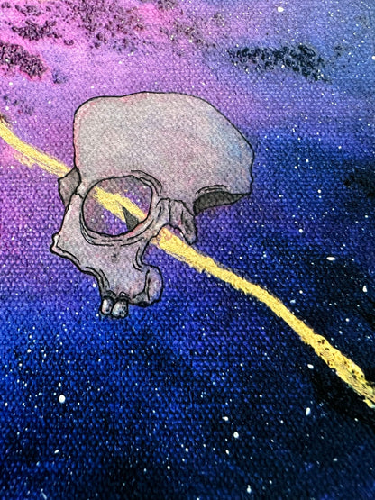 LIMITED EDITION - Space Skull Series - Implode Embellished Giclee Print