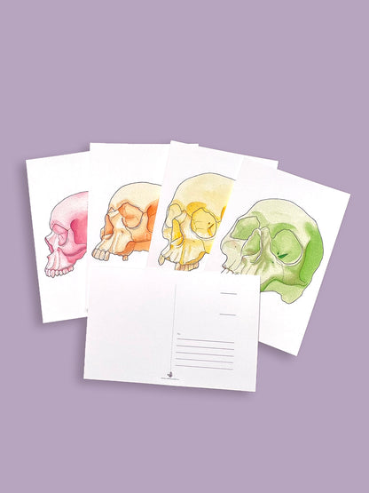 Rainbow Skull Postcard Set