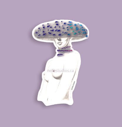 Lady Toadstool Holographic Sticker